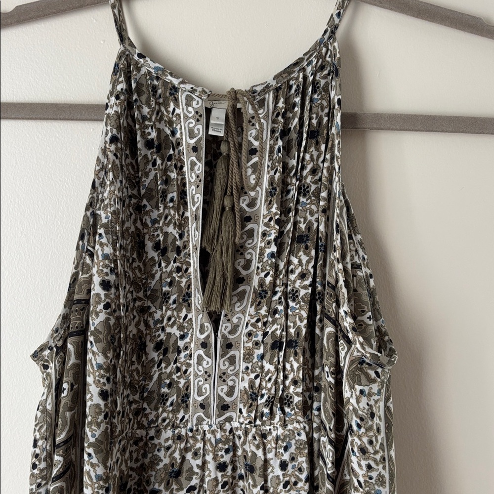 Joie Silk Black and Cream Patterned  Tank Top